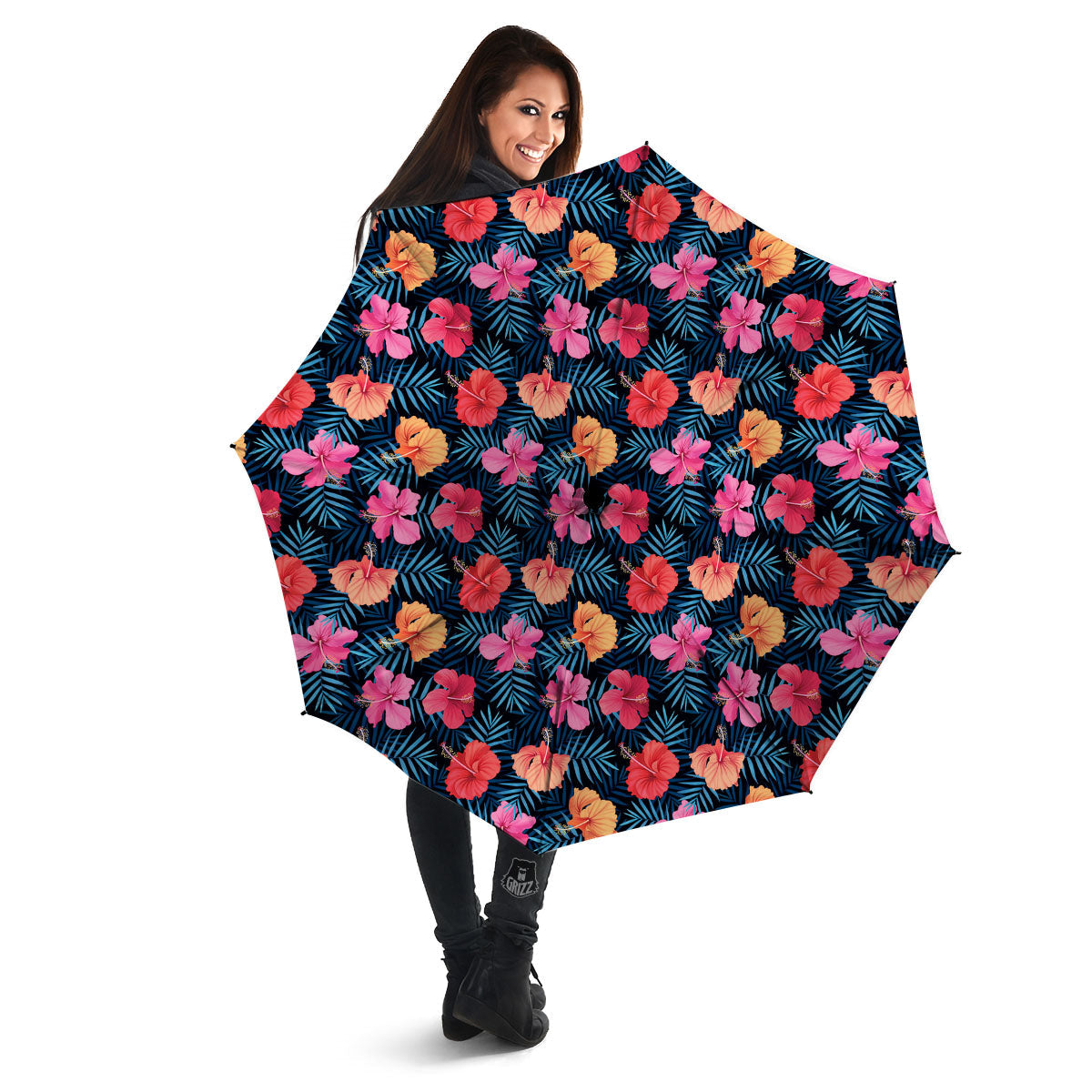 Flowers Exotic Hibiscus Print Pattern Umbrella-grizzshop