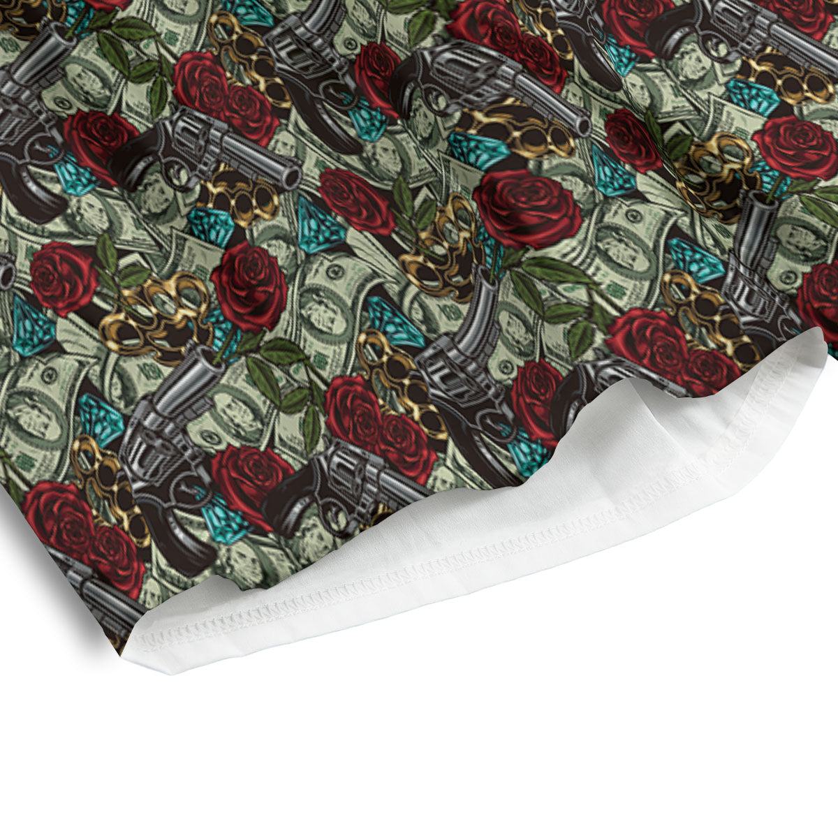 Flowers Guns And Print Pattern Men's Athletic Shorts-grizzshop