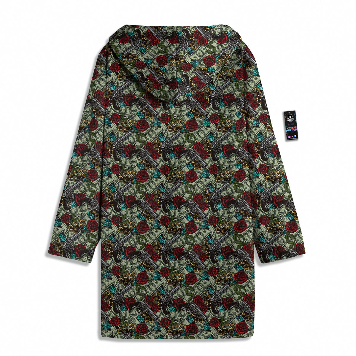 Flowers Guns And Print Pattern Men's Windbreaker Jacket-grizzshop