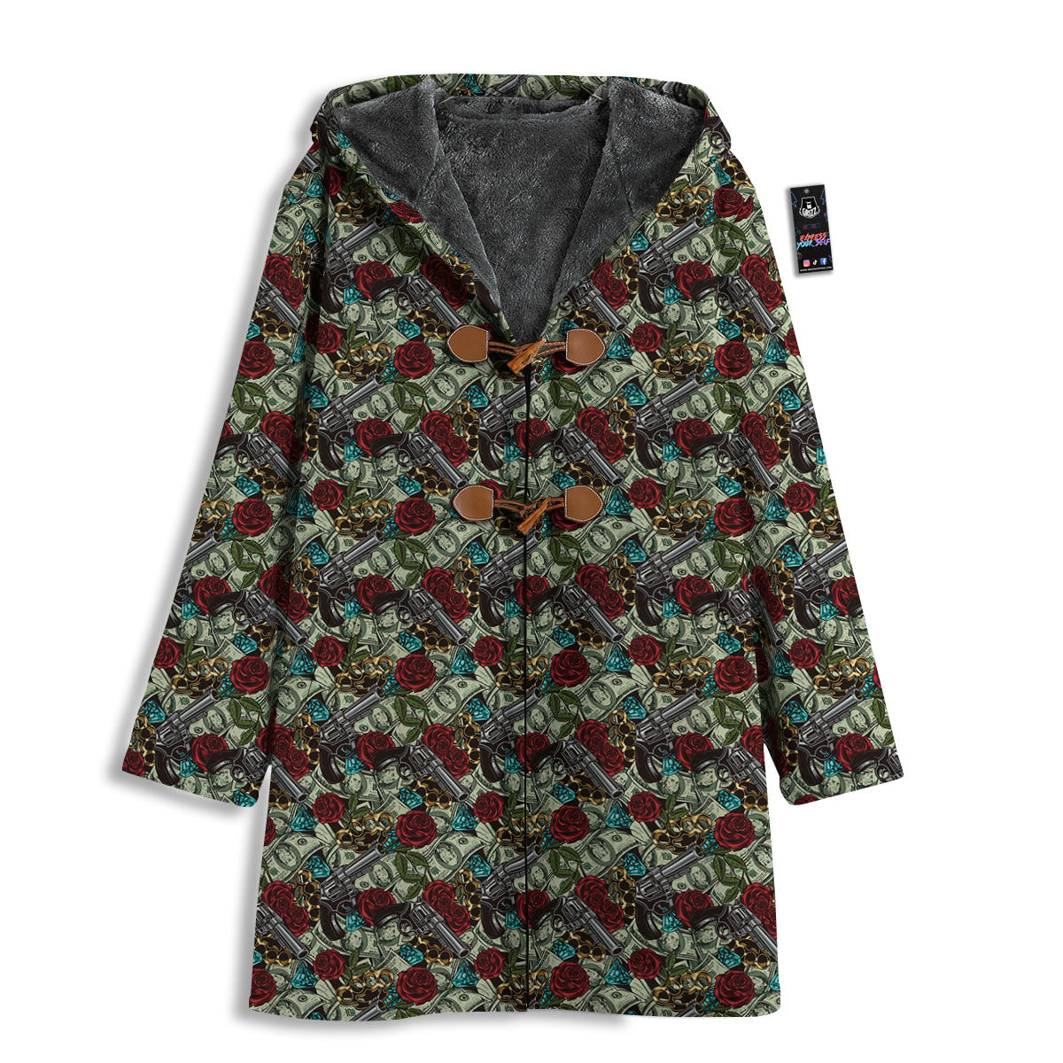 Flowers Guns And Print Pattern Men's Windbreaker Jacket-grizzshop