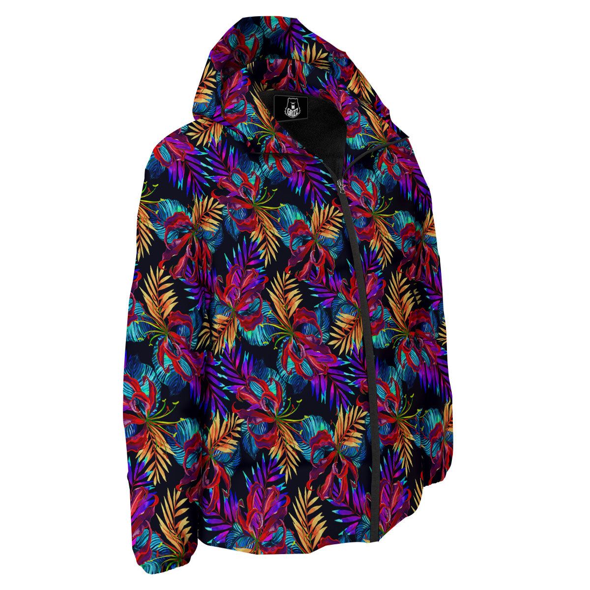 Flowers Hawaii Exotic Print Pattern Down Jacket-grizzshop