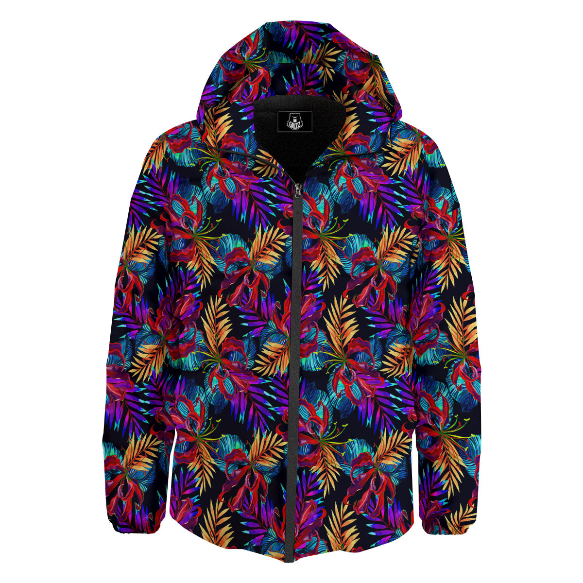 Flowers Hawaii Exotic Print Pattern Down Jacket-grizzshop
