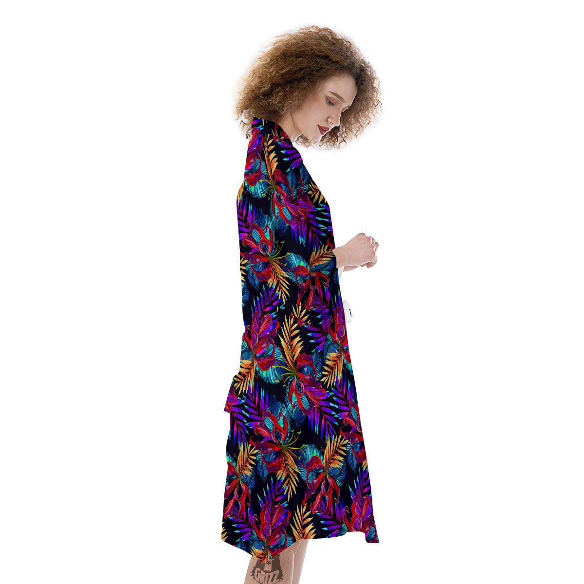 Flowers Hawaii Exotic Print Pattern Kimono-grizzshop