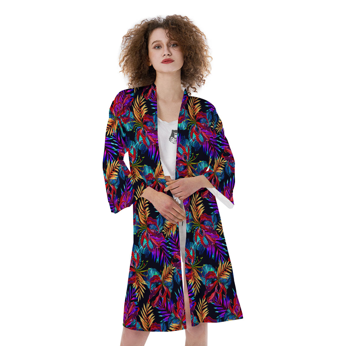 Flowers Hawaii Exotic Print Pattern Kimono-grizzshop