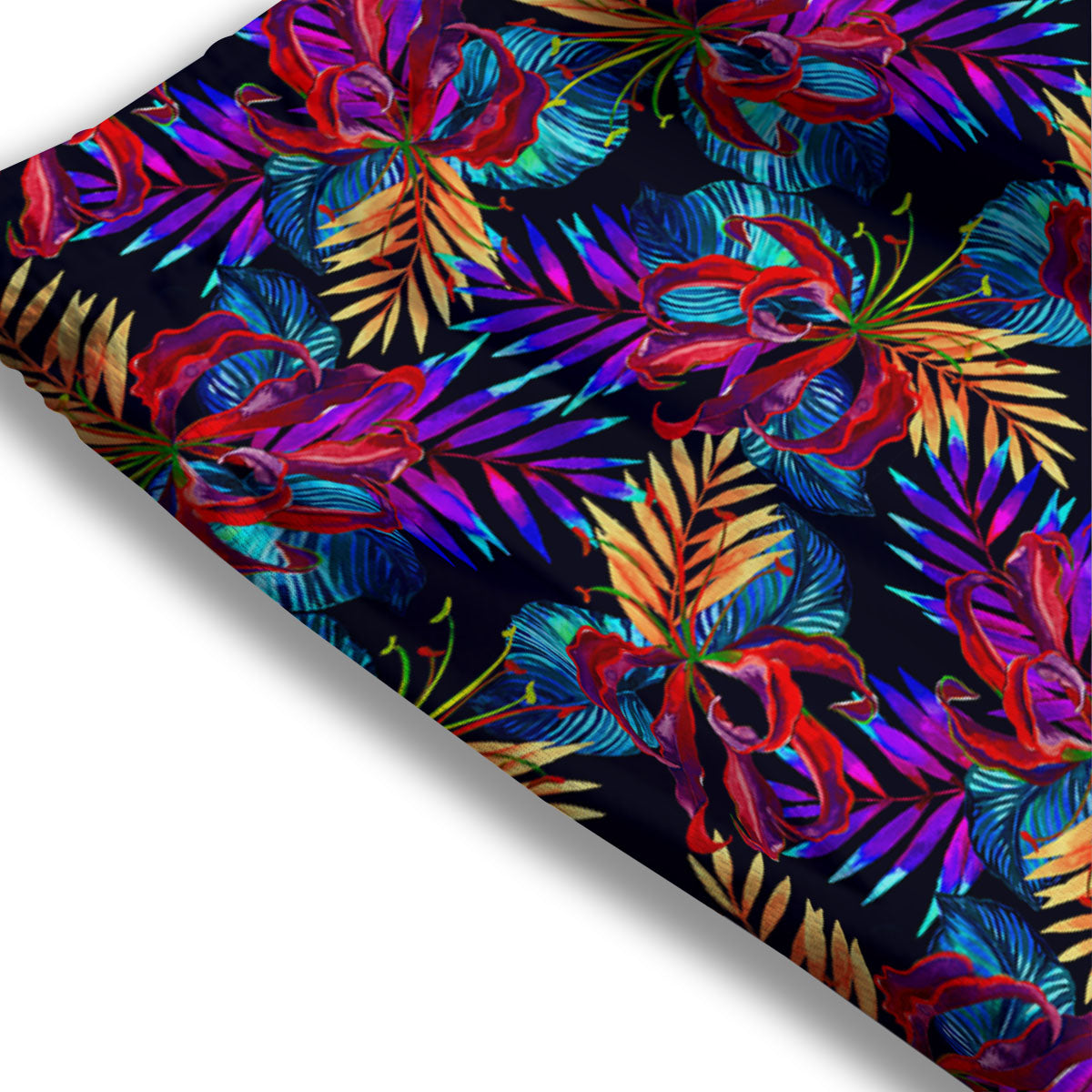 Flowers Hawaii Exotic Print Pattern Mesh Shorts
