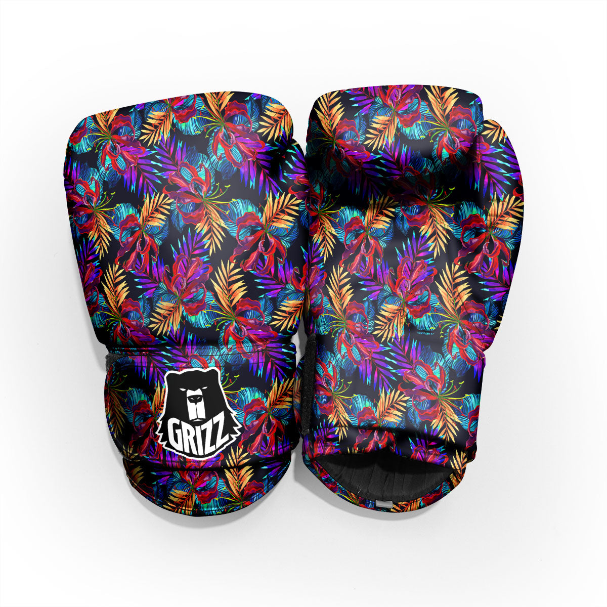 Flowers Hawaii Exotic Print Pattern Sparring Gloves-grizzshop