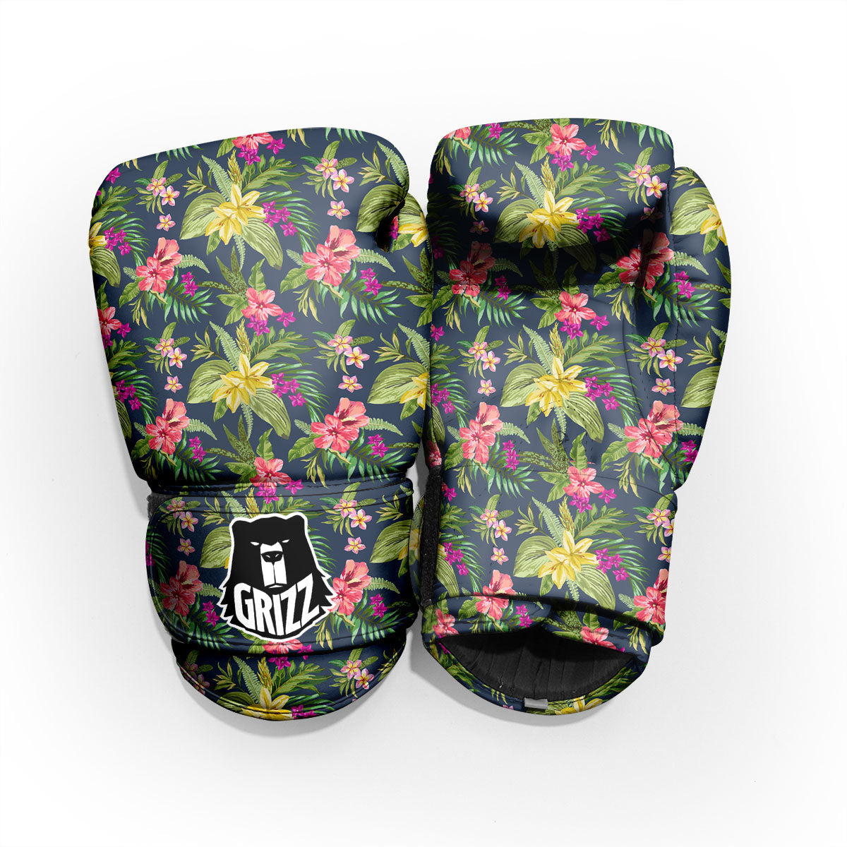 Flowers Hawaii Floral Print Pattern Sparring Gloves-grizzshop