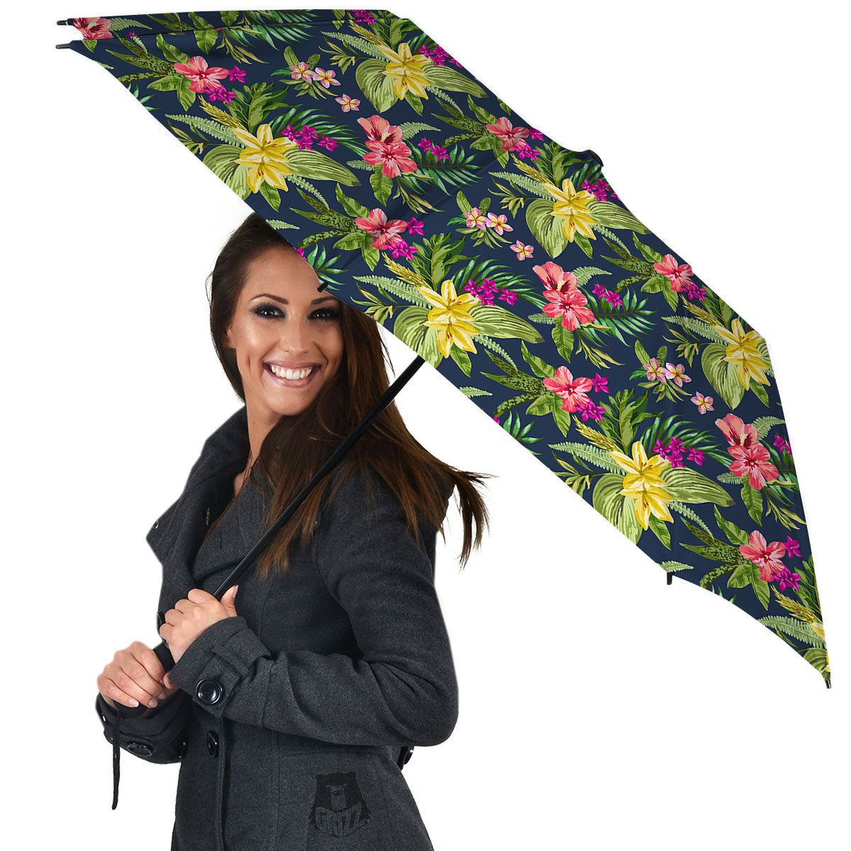Flowers Hawaii Floral Print Pattern Umbrella-grizzshop