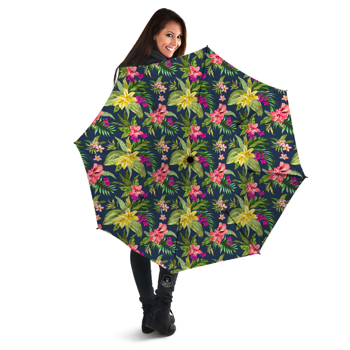 Flowers Hawaii Floral Print Pattern Umbrella-grizzshop