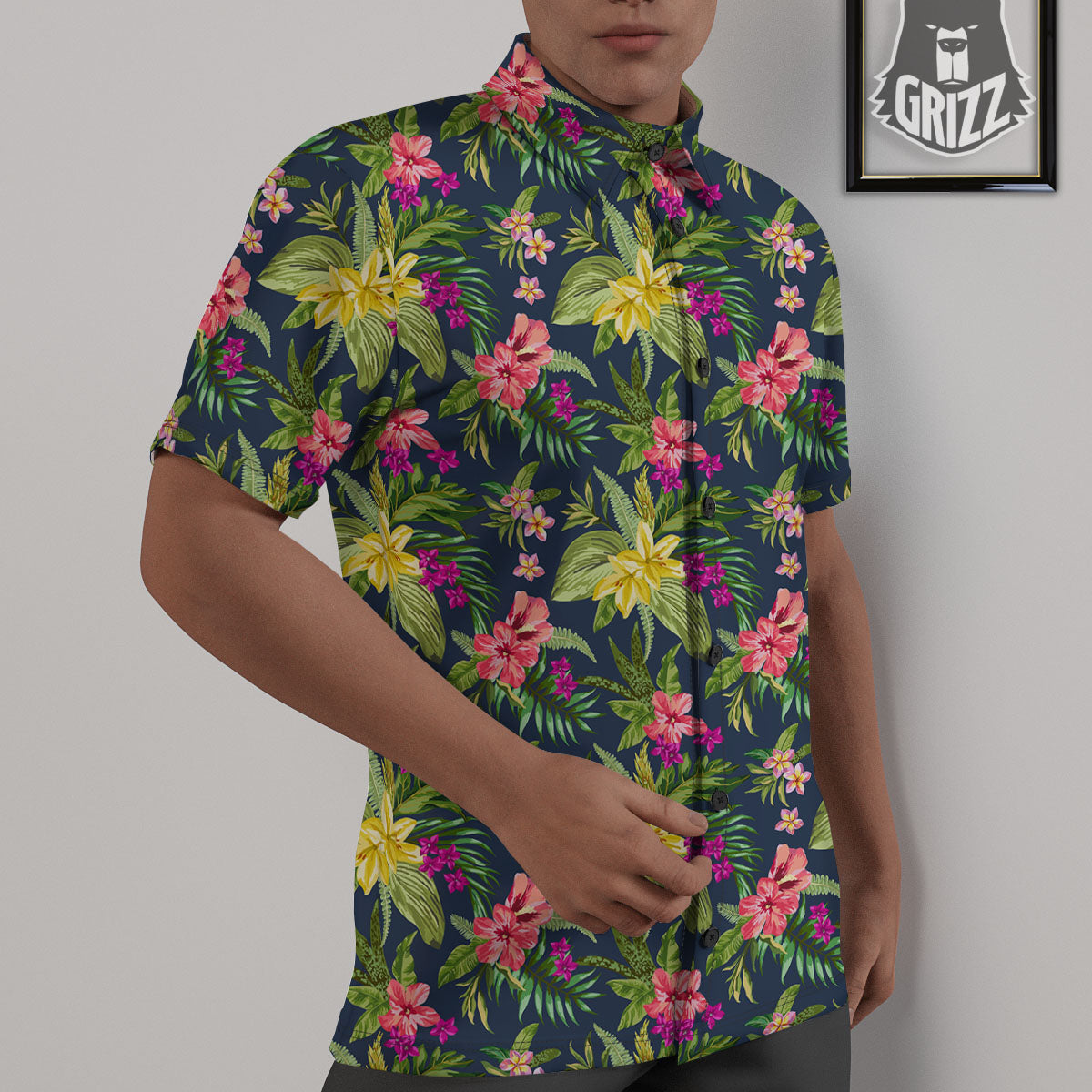Flowers Hawaii Floral Print Pattern Untucked Shirts-grizzshop