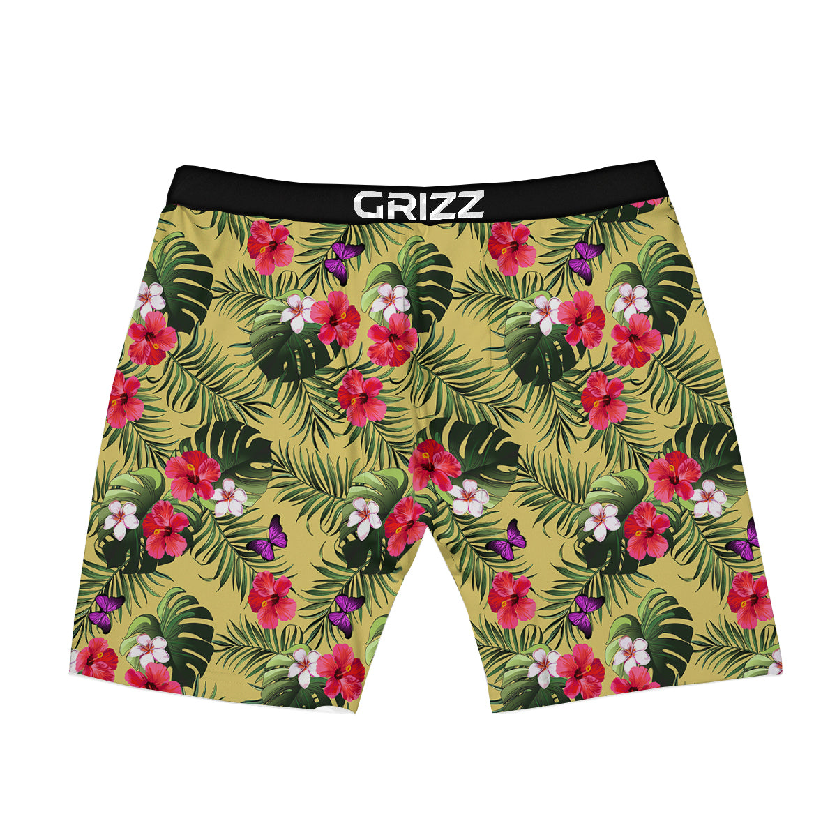 Flowers Hawaii Tropical Print Pattern Boxer Briefs-grizzshop