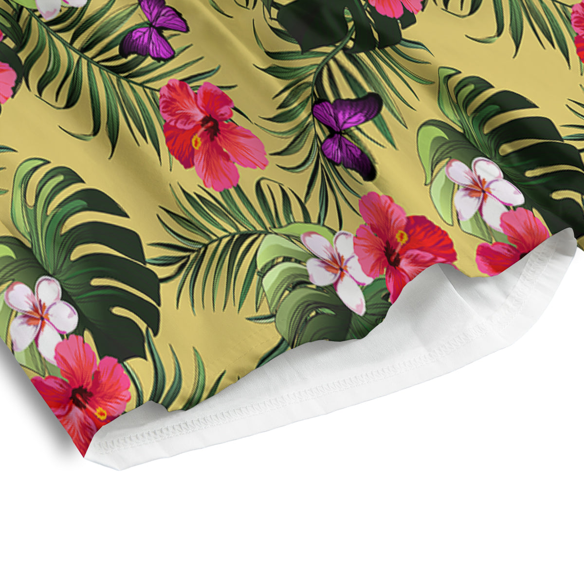 Flowers Hawaii Tropical Print Pattern Men's Athletic Shorts-grizzshop