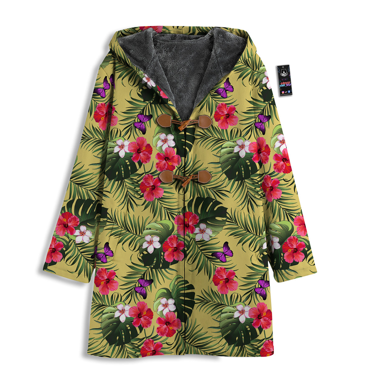 Flowers Hawaii Tropical Print Pattern Men's Windbreaker Jacket-grizzshop