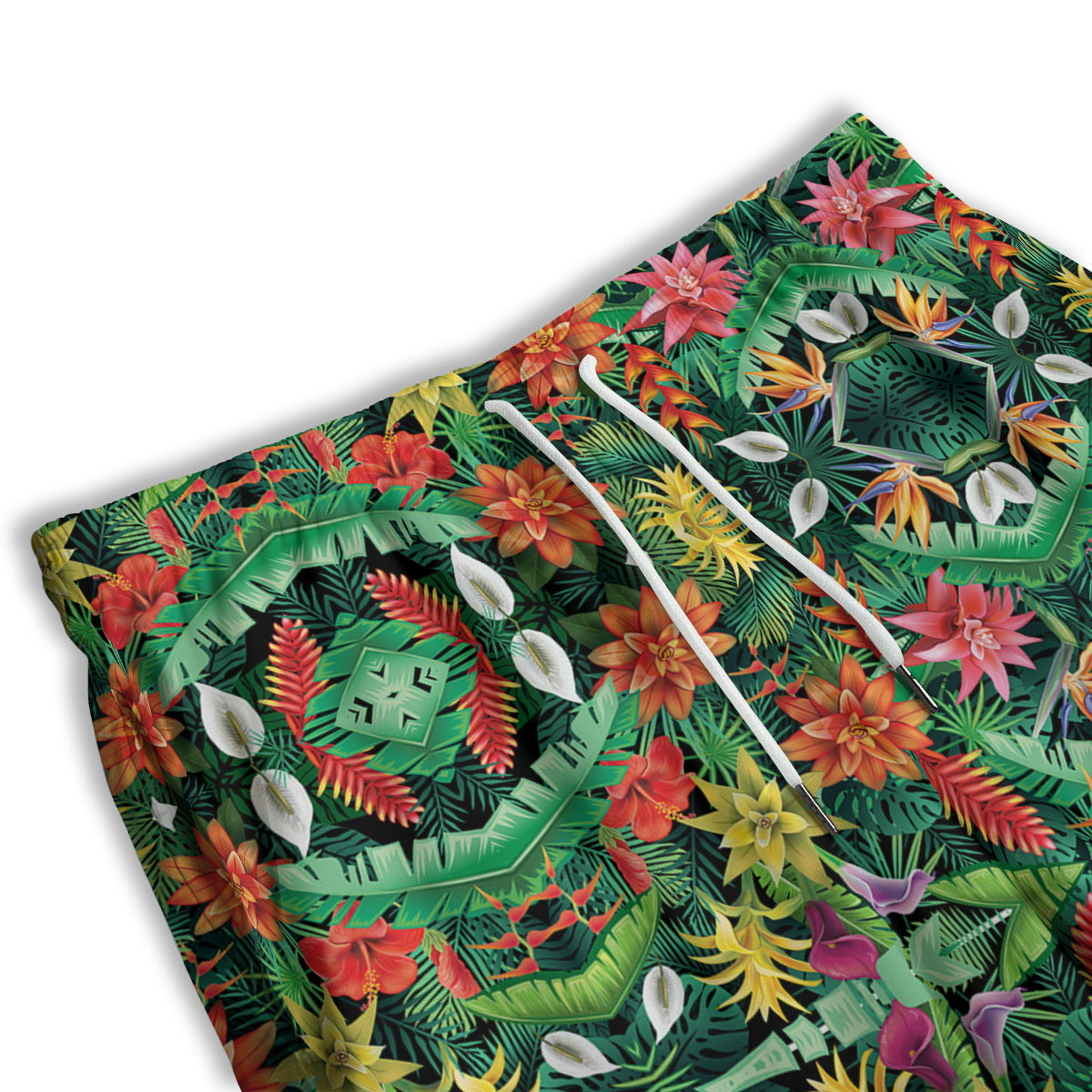 Flowers Hawaiian Floral Print Pattern Men's Athletic Shorts