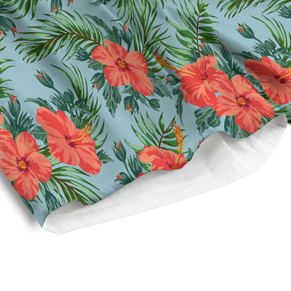 Flowers Hawaiian Hibiscus Print Pattern Men's Athletic Shorts