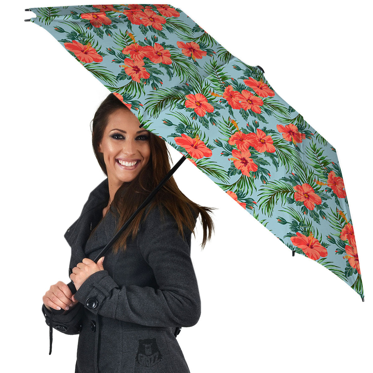 Flowers Hawaiian Hibiscus Print Pattern Umbrella-grizzshop