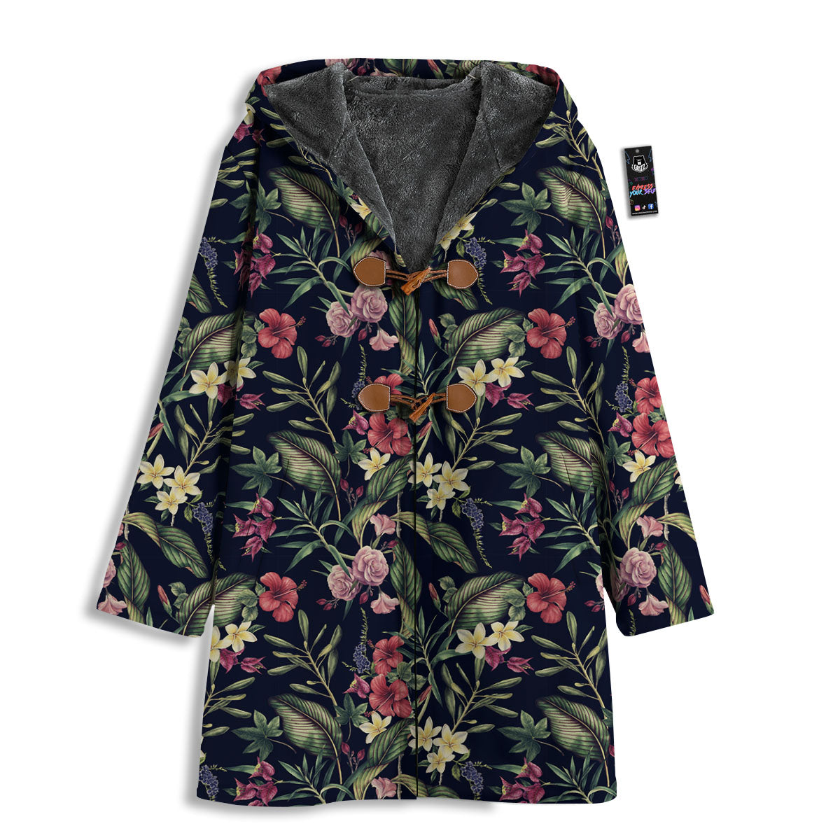 Flowers Hawaiian Tropical Print Pattern Men's Windbreaker Jacket-grizzshop