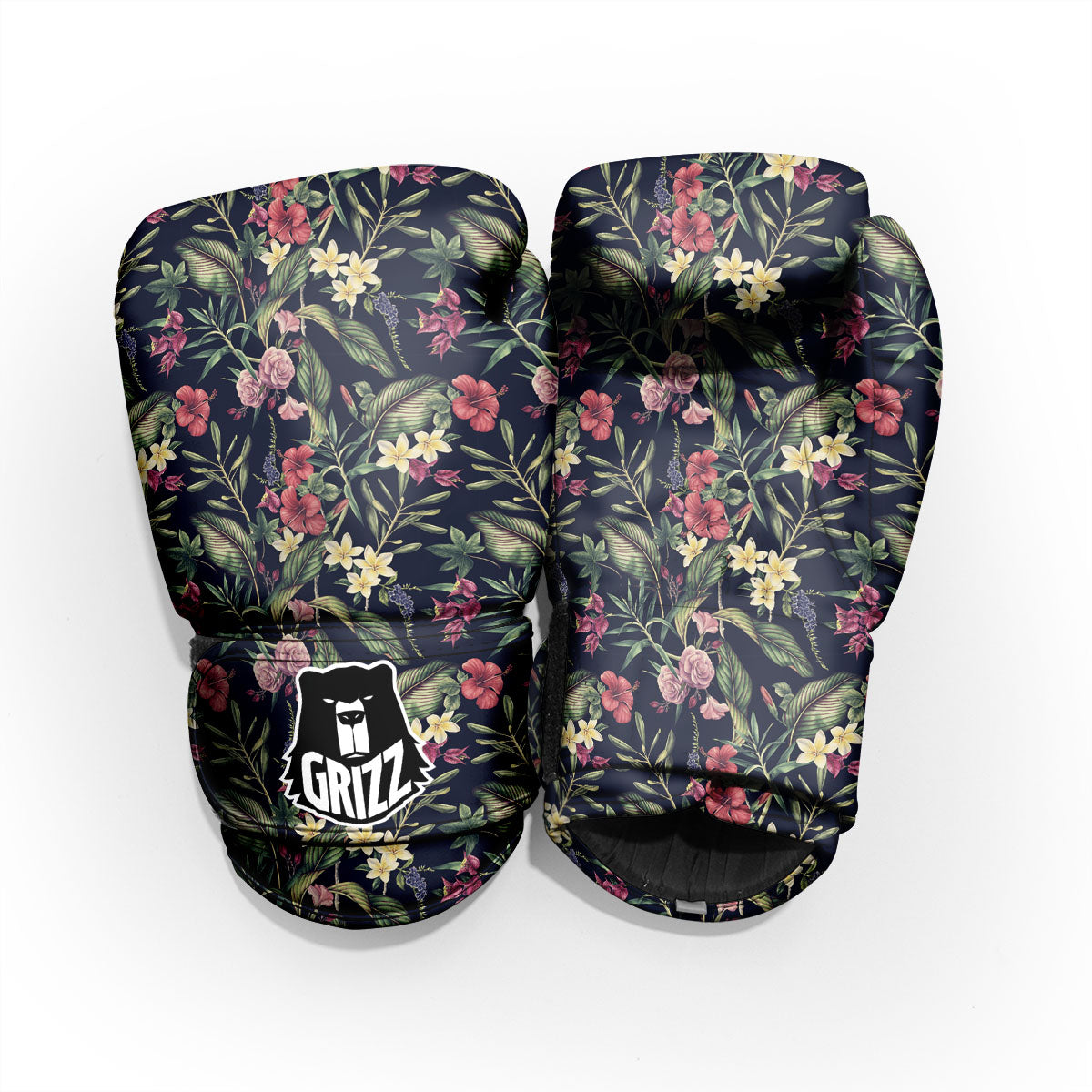 Flowers Hawaiian Tropical Print Pattern Sparring Gloves-grizzshop