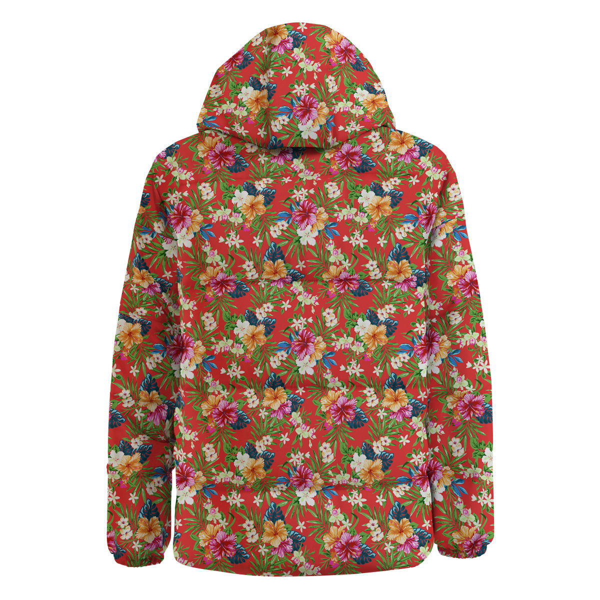 Flowers Hibiscus Colorful Print Pattern Down Jacket-grizzshop