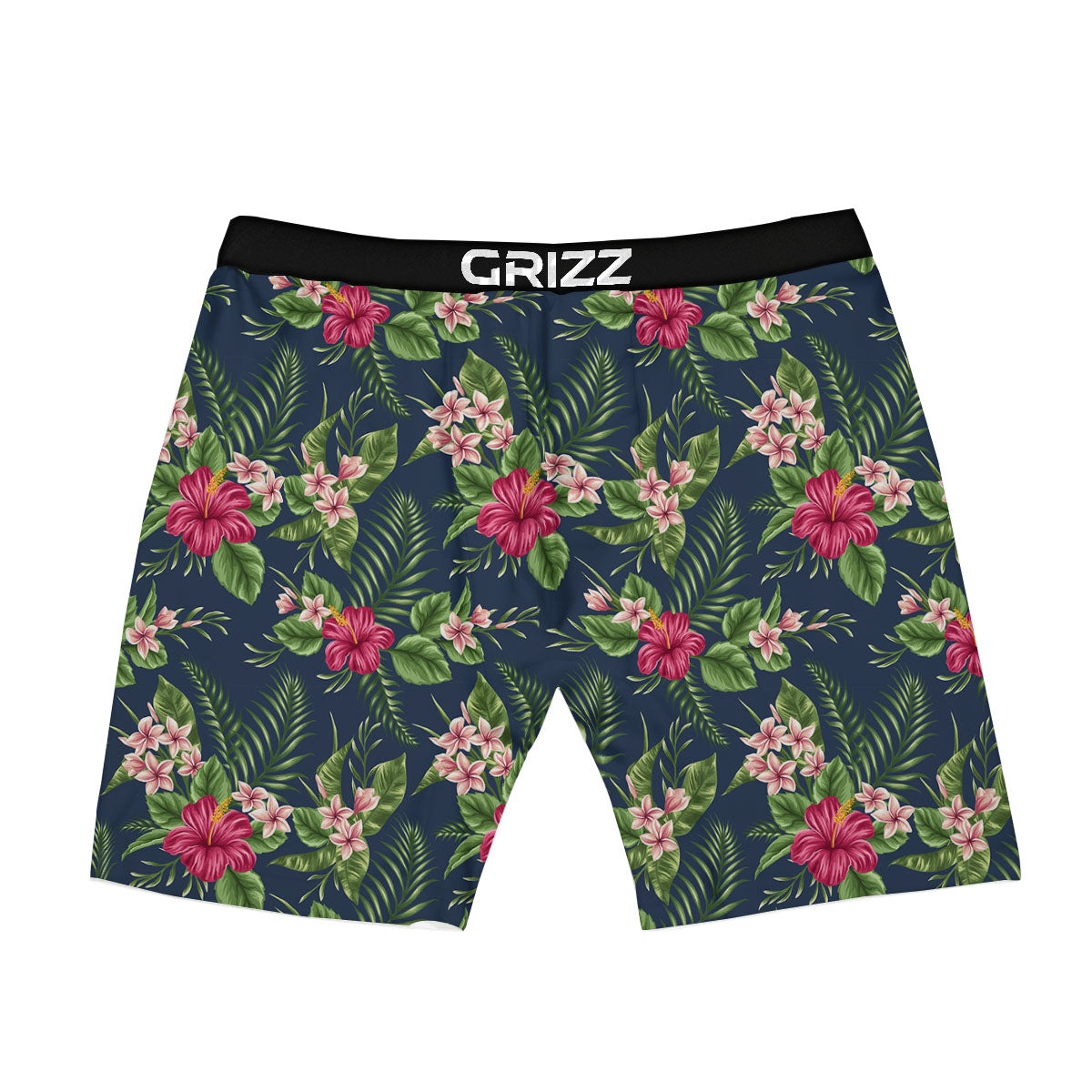 Flowers Hibiscus Plumeria Print Pattern Boxer Briefs-grizzshop