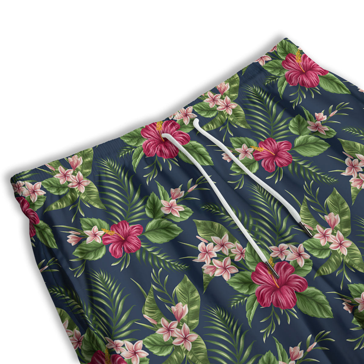 Flowers Hibiscus Plumeria Print Pattern Men's Athletic Shorts