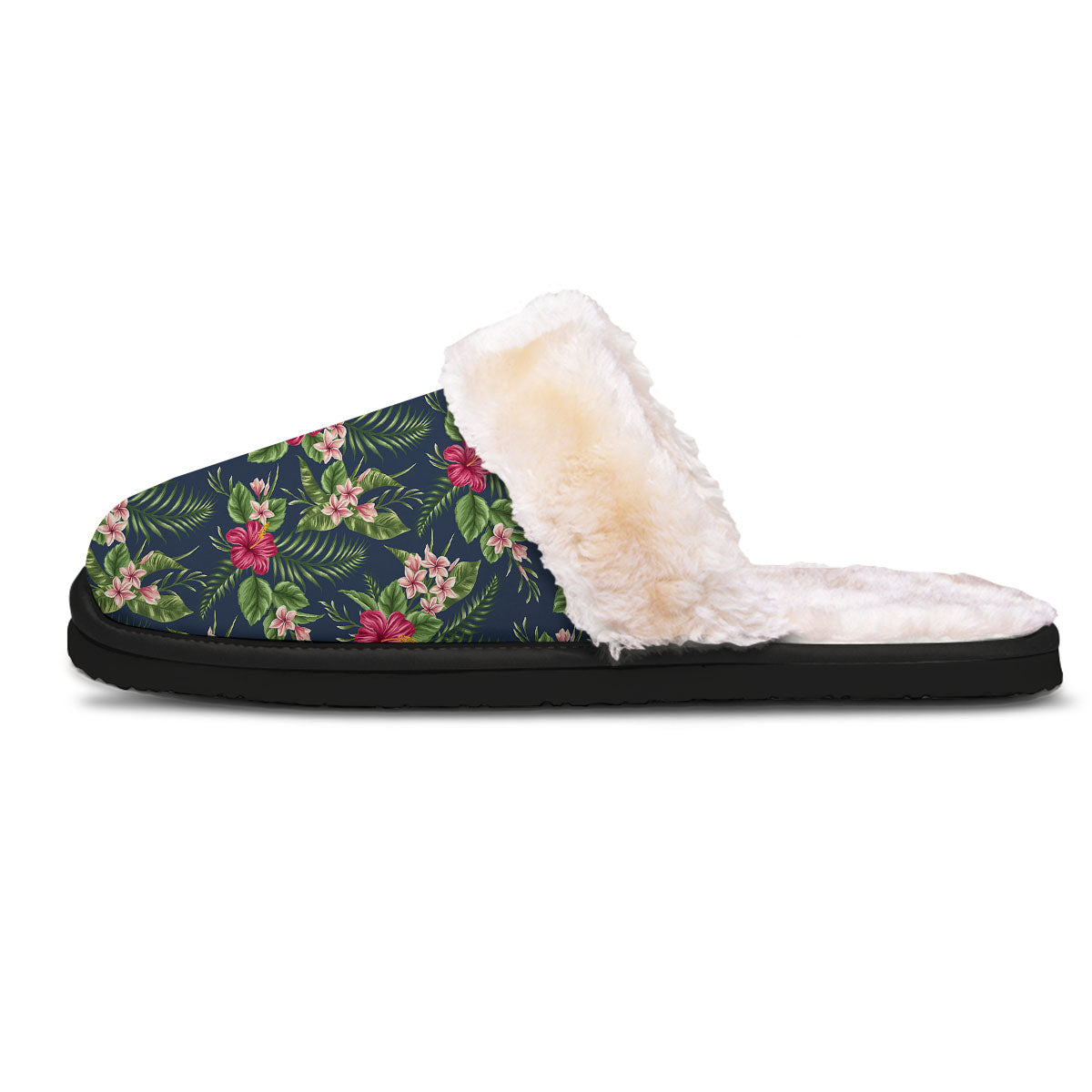 Flowers Hibiscus Plumeria Print Pattern Slippers-grizzshop