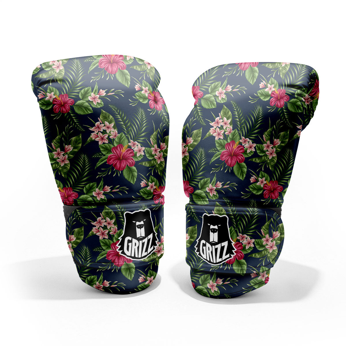 Flowers Hibiscus Plumeria Print Pattern Pro Boxing Glove