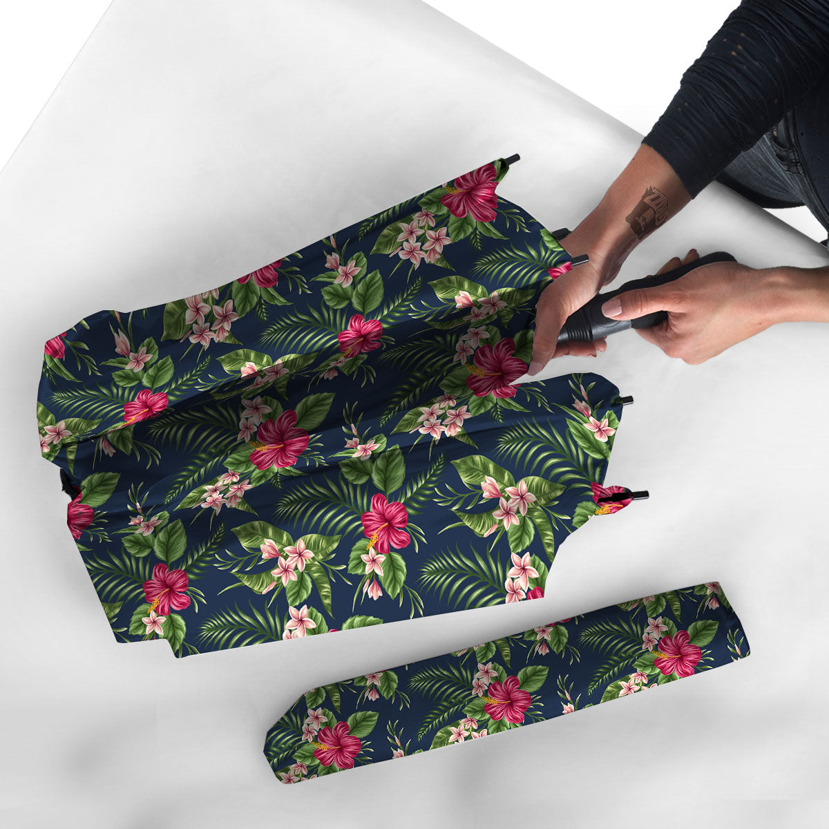 Flowers Hibiscus Plumeria Print Pattern Umbrella-grizzshop