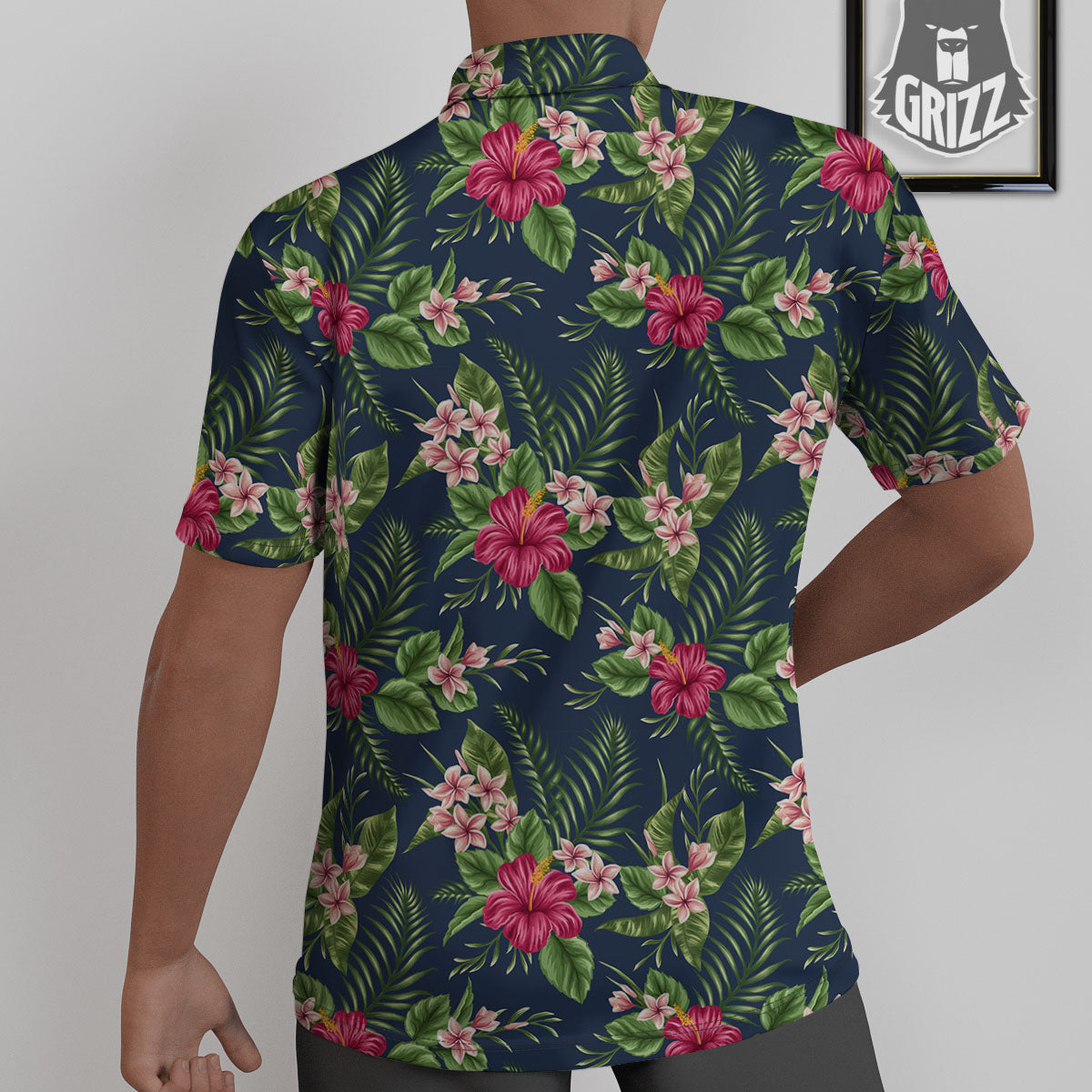 Flowers Hibiscus Plumeria Print Pattern Untucked Shirts-grizzshop