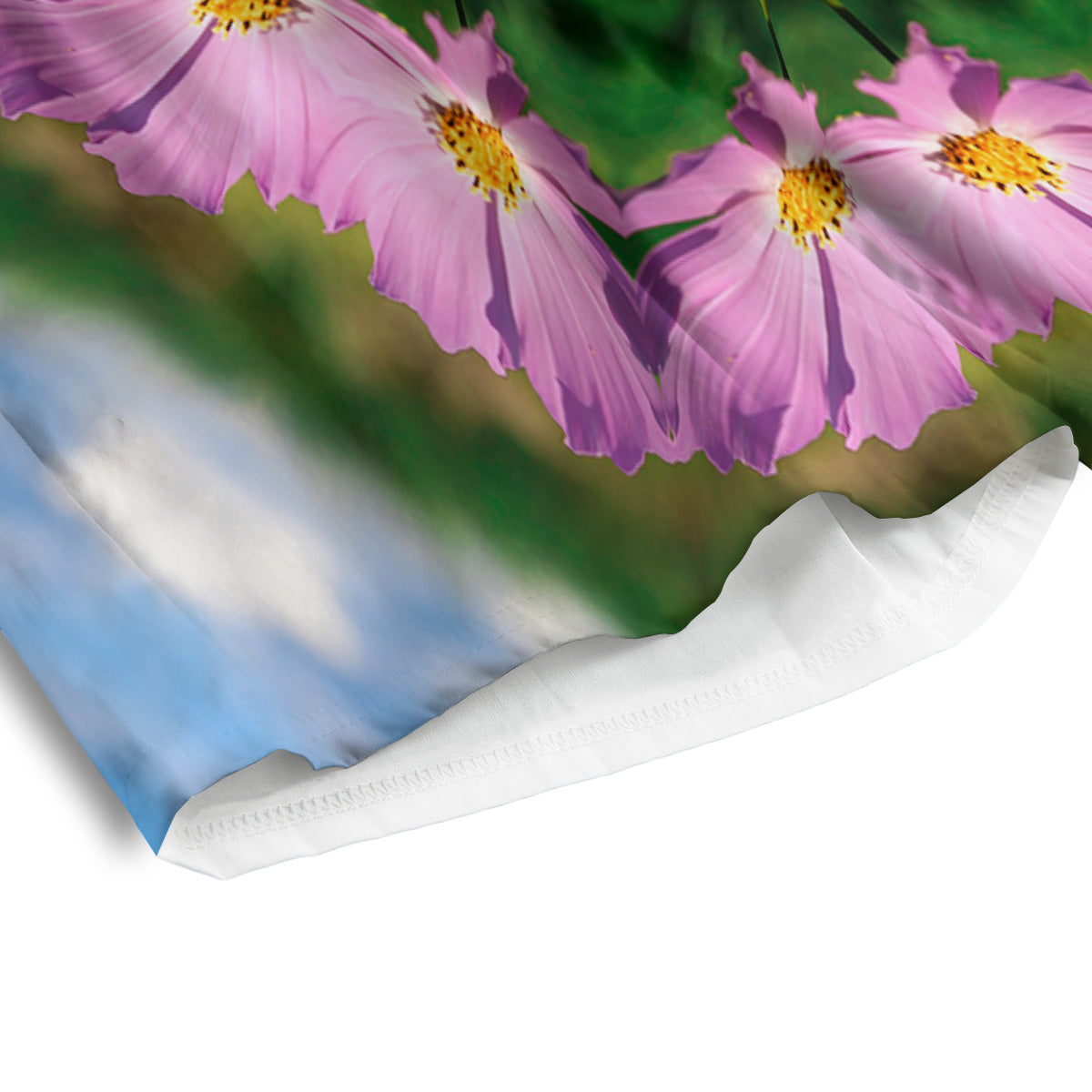 Flowers Kaleidoscope Pink And Blue Print Men's Athletic Shorts