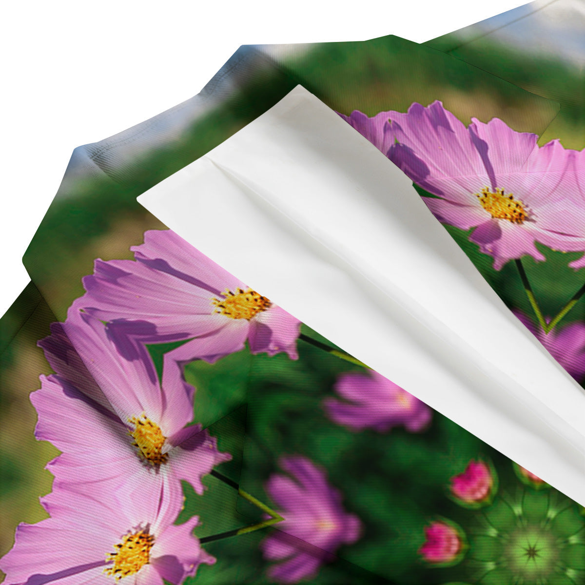 Flowers Kaleidoscope Pink And Blue Print Men's Blazer-grizzshop