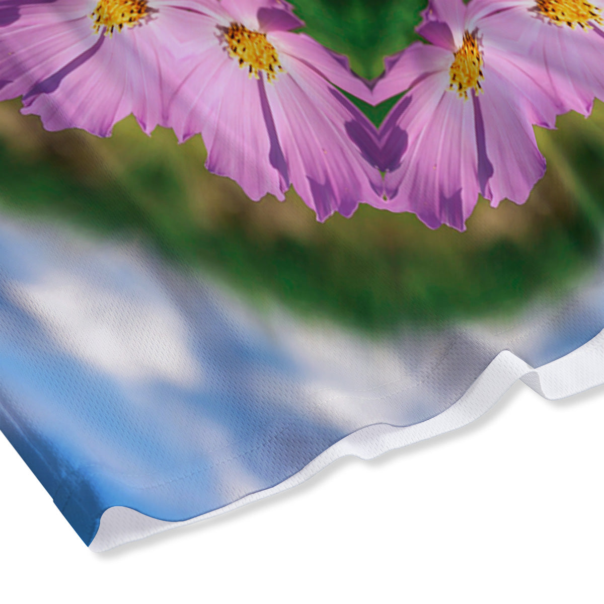 Flowers Kaleidoscope Pink And Blue Print Mesh Shorts-grizzshop