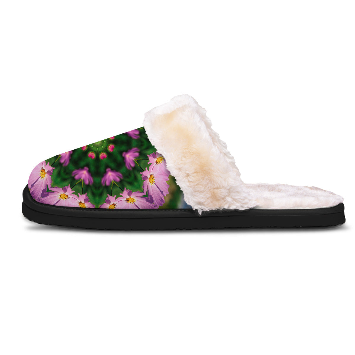 Flowers Kaleidoscope Pink And Blue Print Slippers-grizzshop