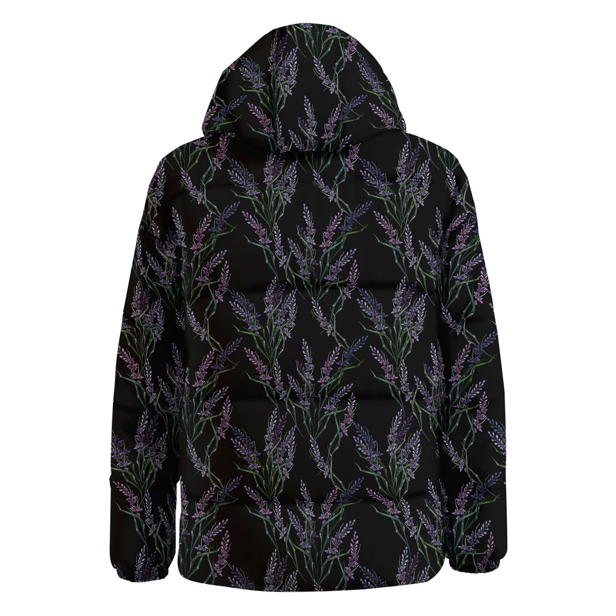 Flowers Lavender Print Pattern Down Jacket-grizzshop
