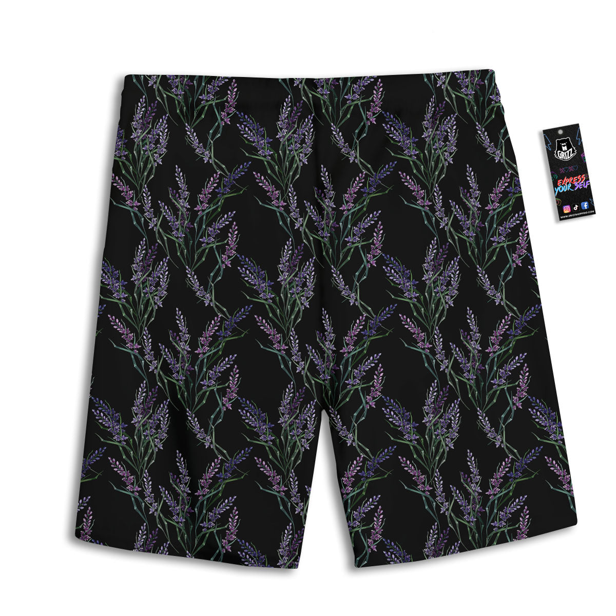 Flowers Lavender Print Pattern Men's Athletic Shorts-grizzshop