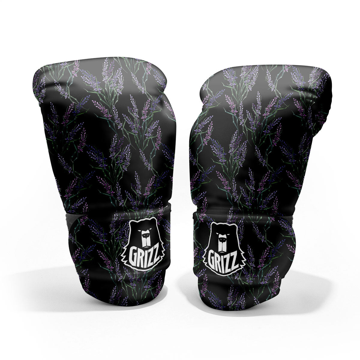 Flowers Lavender Print Pattern Sparring Gloves-grizzshop