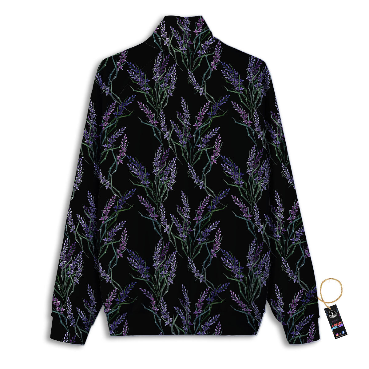 Flowers Lavender Print Pattern Track Jacket-grizzshop