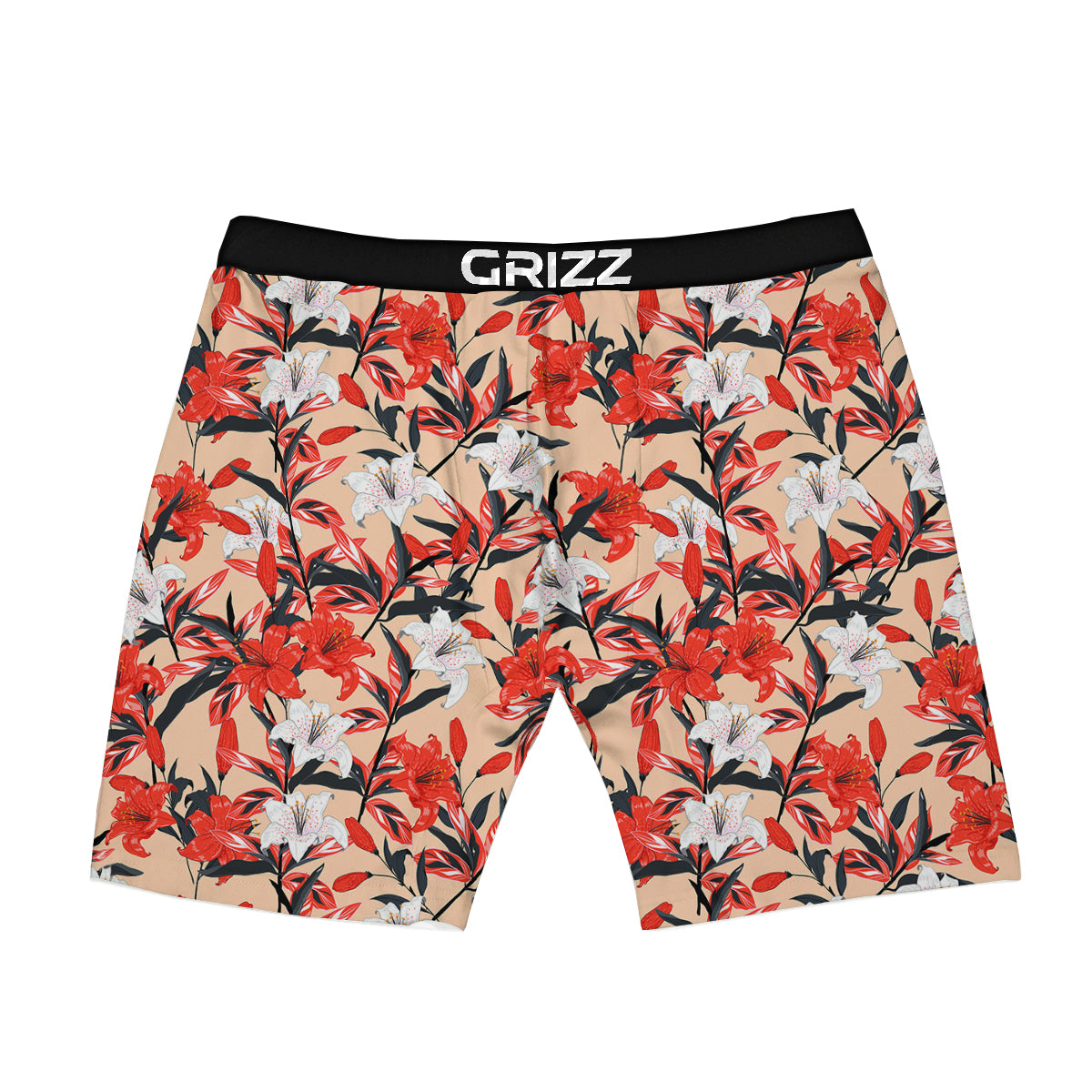 Flowers Lily Watercolor Print Pattern Boxer Briefs-grizzshop