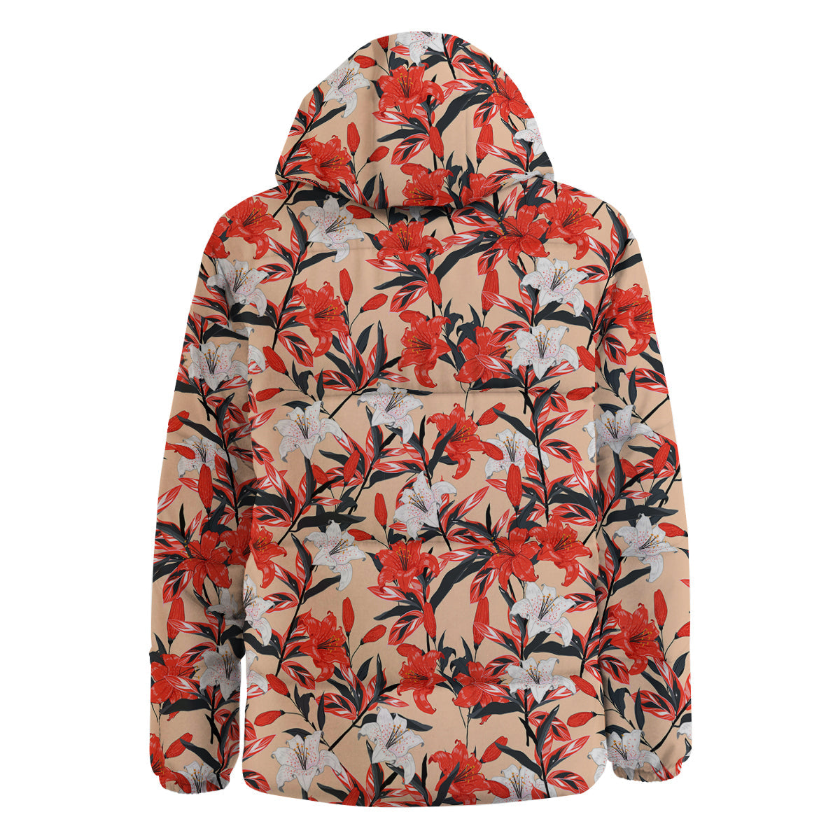 Flowers Lily Watercolor Print Pattern Down Jacket-grizzshop