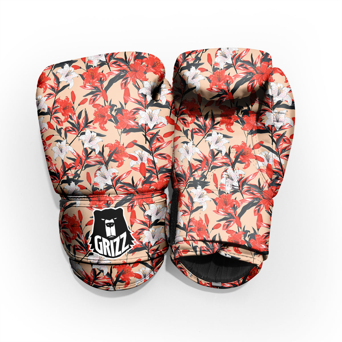 Flowers Lily Watercolor Print Pattern Sparring Gloves-grizzshop