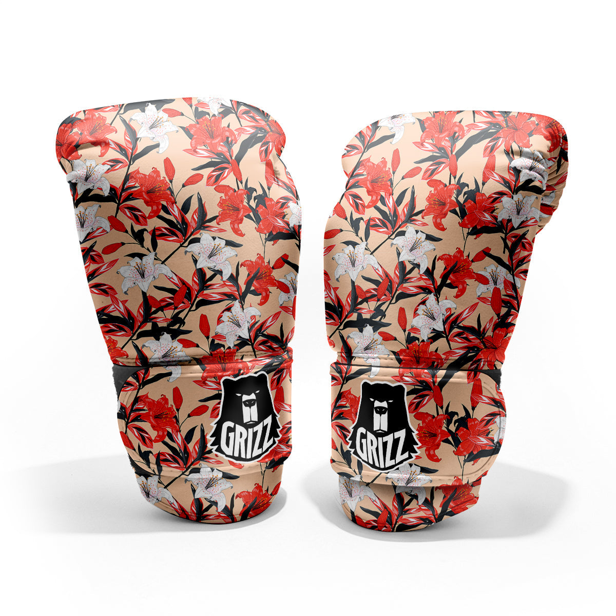 Flowers Lily Watercolor Print Pattern Sparring Gloves-grizzshop