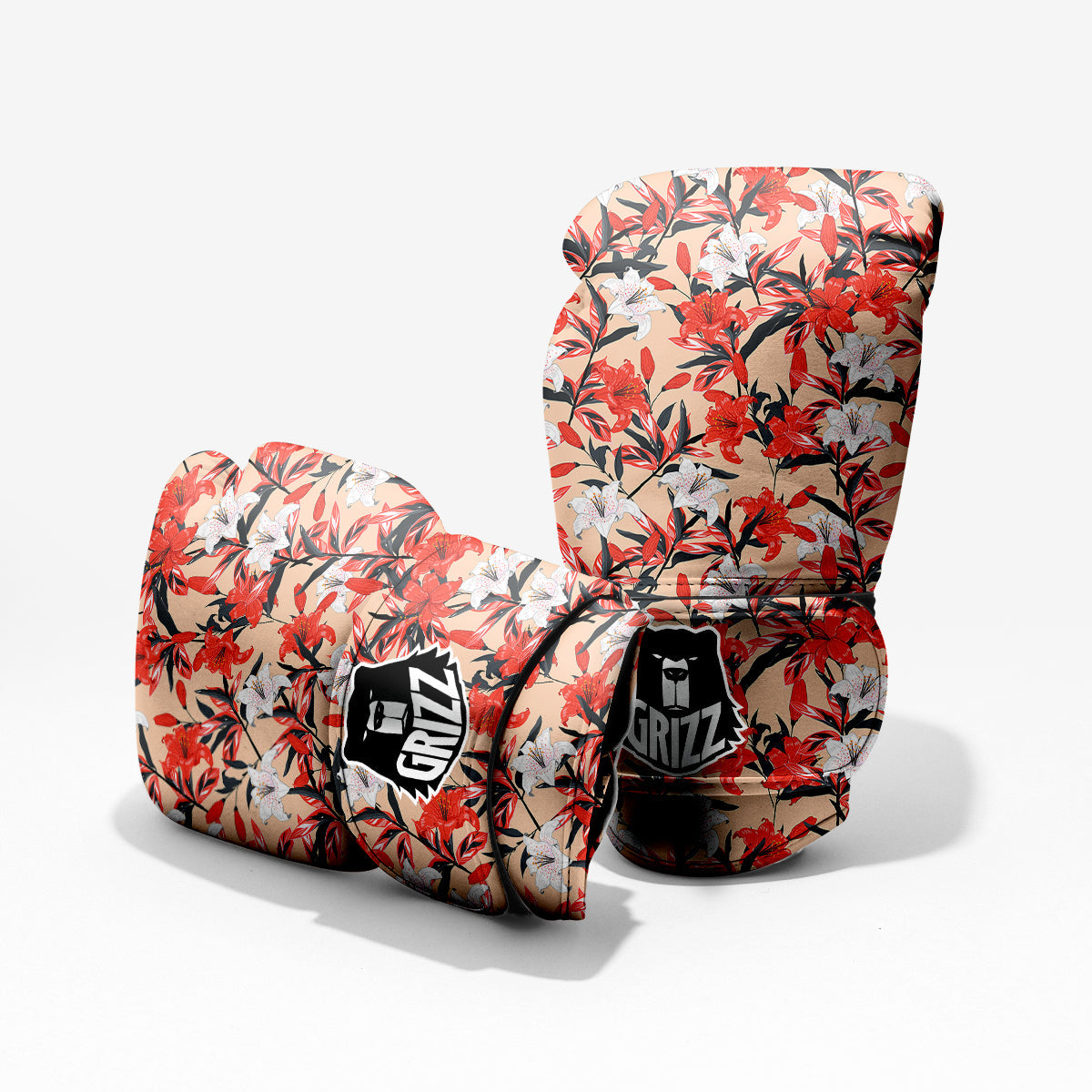Flowers Lily Watercolor Print Pattern Sparring Gloves-grizzshop