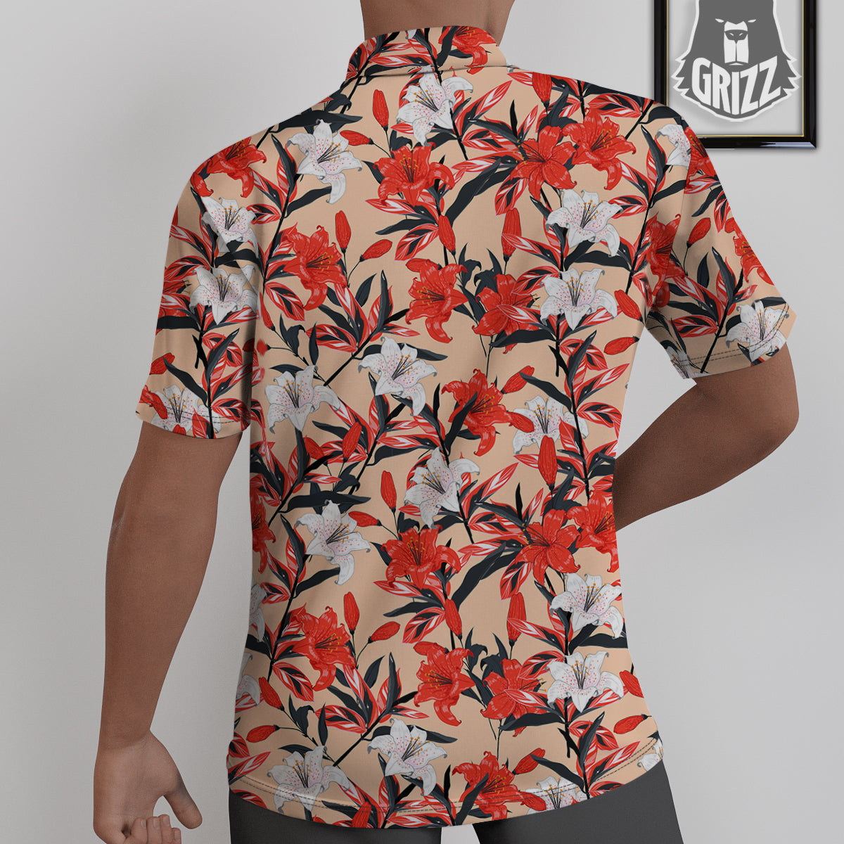 Flowers Lily Watercolor Print Pattern Untucked Shirts-grizzshop