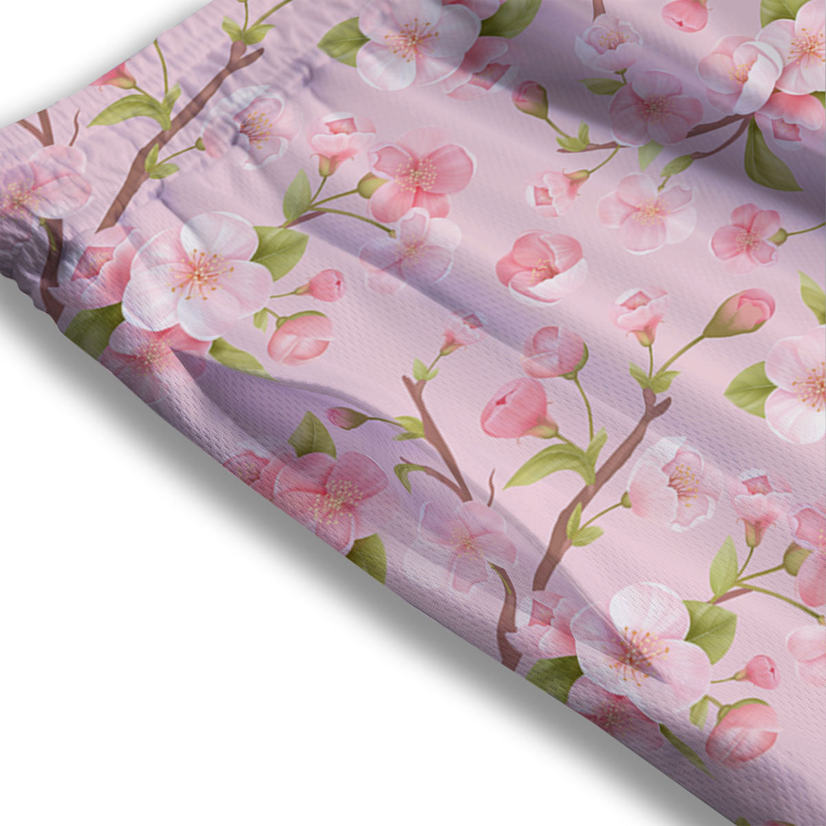Flowers Pink Print Pattern Mesh Shorts-grizzshop