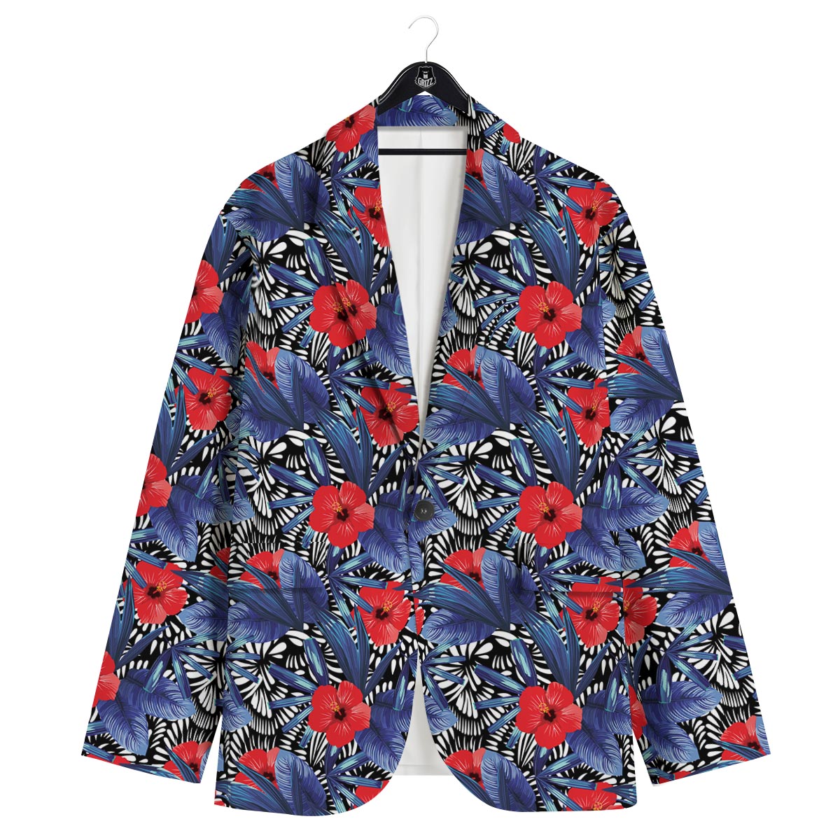 Flowers Red Hibiscus Print Pattern Men's Sport Coat-grizzshop