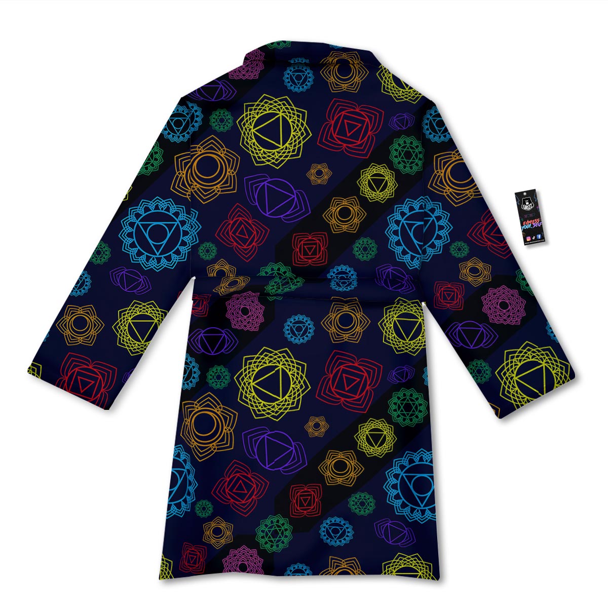 Flowers Seven Chakras Print Pattern Bathrobe-grizzshop