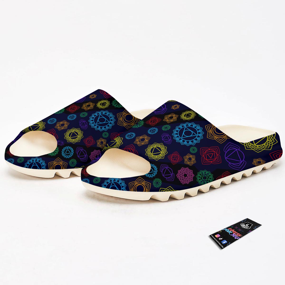 Flowers Seven Chakras Print Pattern Sandals-grizzshop