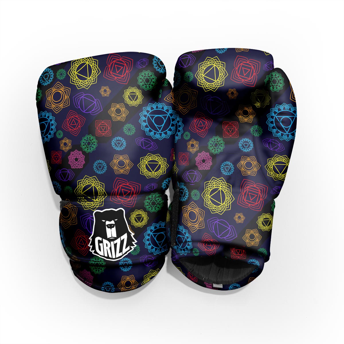 Flowers Seven Chakras Print Pattern Sparring Gloves-grizzshop
