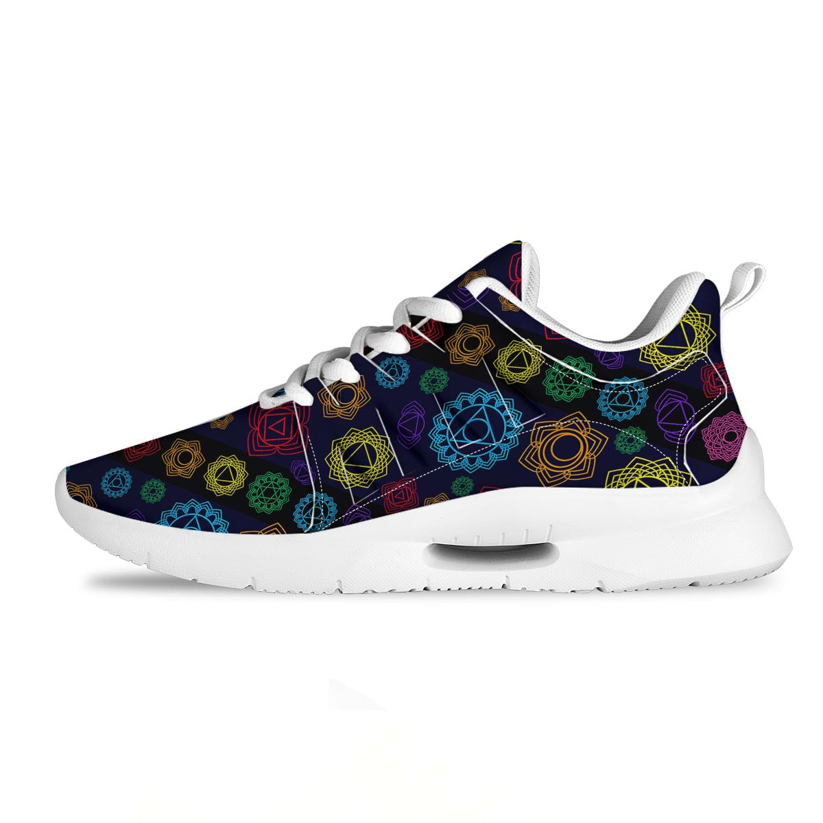 Flowers Seven Chakras Print Pattern Tennis Shoes-grizzshop