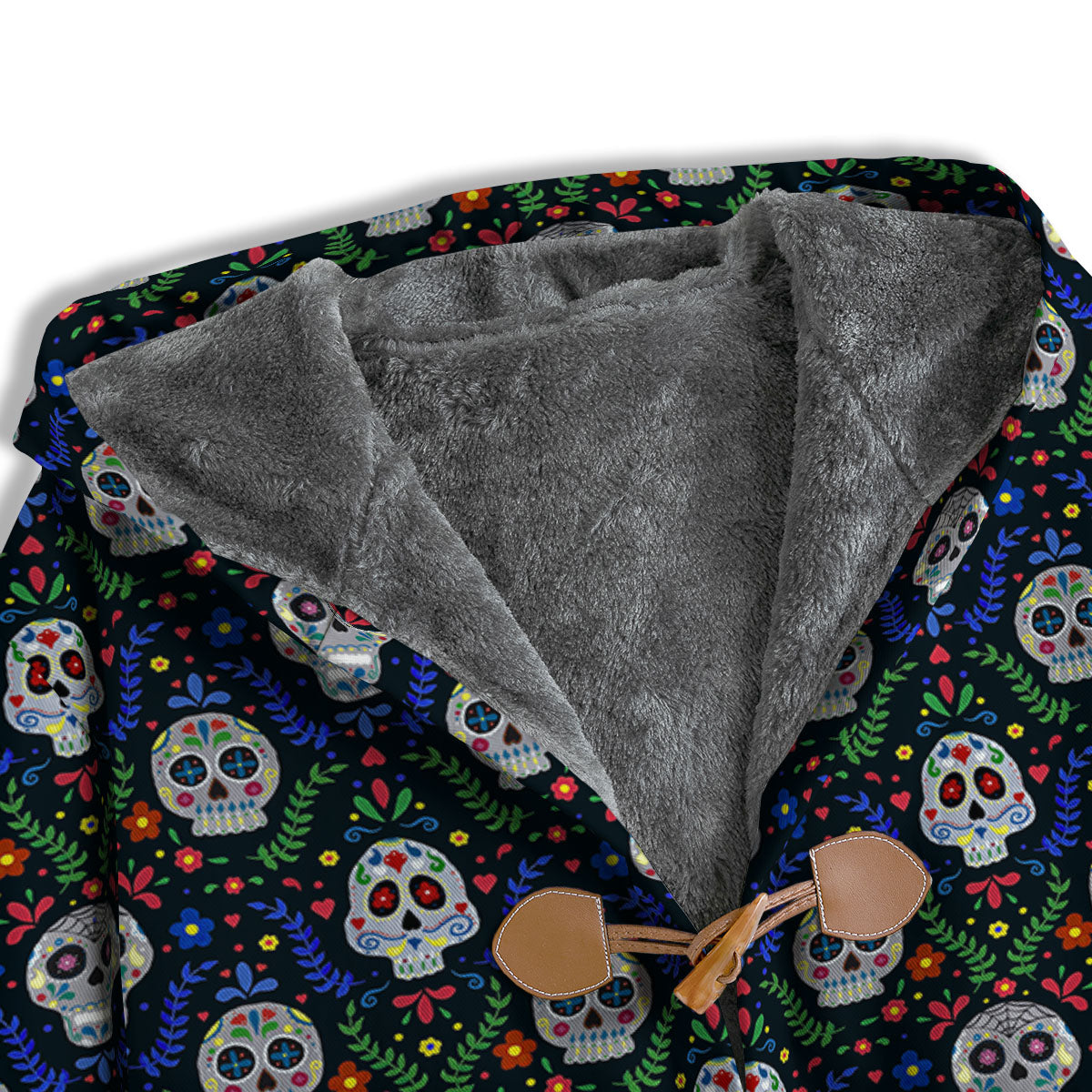 Flowers Skull Green Blue Print Pattern Men's Windbreaker Jacket-grizzshop